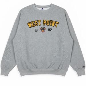 Vtg 1990's West Point US Military Academy Size XL Gray Champion 50/50 Sweatshirt